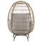 Manhattan Comfort Spezia Freestanding Steel and Rattan Outdoor Egg Chair with Cushions in Grey OD-HC002-GY - alternate 2
